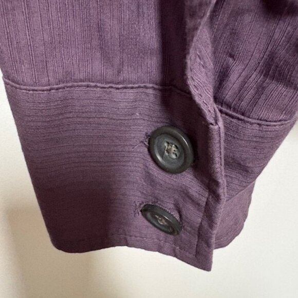 COLDWATER CREEK SHAPED WOMEN PURPLE BUTTON DOWN COTTON JACKET. SZ. W18 - Picture 4 of 5